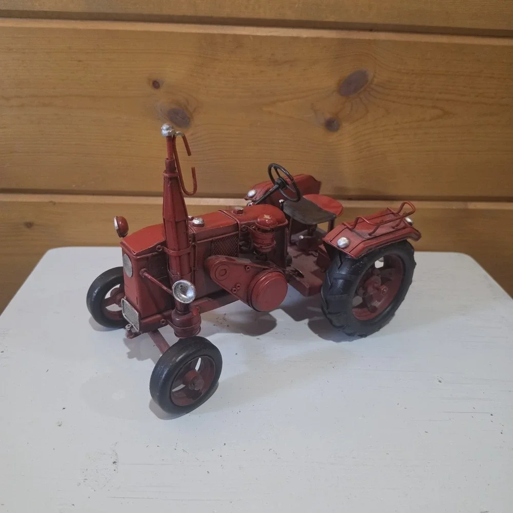 Vintage red Metal Tractor Farmall Cub 12
